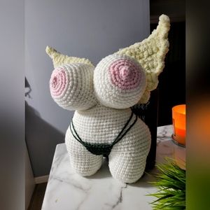 ‼️ SOLD‼️Boob/Booty Angel crochet pillow